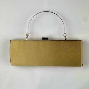 Bijoux Terner | Gold Clutch with Silver Chain Handle